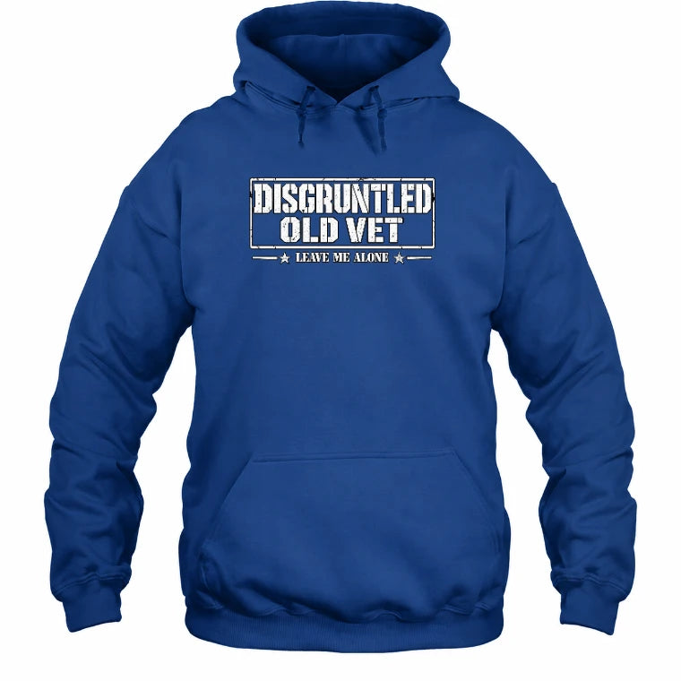 Disgruntled Old Vet Shirt – Leave Me Alone, Funny Gift for Veteran Dad, Grandpa & Retired Military, T-Shirt, Long Sleeve, Sweatshirt & Hoodie - Hoodie - Royal - Front