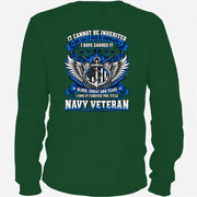 Navy Veteran Shirt – It Cannot Be Inherited, I Have Earned It – Gift for Navy Veterans, Retired Sailors, Military Dad, Grandpa & Husband – Unisex T-Shirt, Long Sleeve, Sweatshirt & Hoodie - Long Sleeve - Forest Green - Back