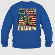 Veteran Grandpa Shirt – Some People Call Me A Veteran, Gift for Grandpa, T-Shirt, Long Sleeve, Sweatshirt & Hoodie - Sweatshirt - Royal - Back