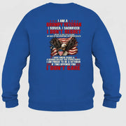I Am A Grumpy Veteran Shirt – I Served I Sacrificed I Don’t Regret Patriotic Eagle American Flag Veteran T-Shirt, Long Sleeve, Sweatshirt & Hoodie - Sweatshirt - Royal - Back