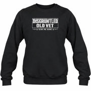 Disgruntled Old Vet Shirt – Leave Me Alone, Funny Gift for Veteran Dad, Grandpa & Retired Military, T-Shirt, Long Sleeve, Sweatshirt & Hoodie - Sweatshirt - Black - Front