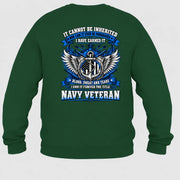 Navy Veteran Shirt – It Cannot Be Inherited, I Have Earned It – Gift for Navy Veterans, Retired Sailors, Military Dad, Grandpa & Husband – Unisex T-Shirt, Long Sleeve, Sweatshirt & Hoodie - Sweatshirt - Forest Green - Back