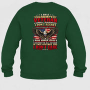 I Am A Grumpy Veteran Shirt –  Gift for  Veterans, Military Dad, Grandpa & Husband – Unisex T-Shirt, Long Sleeve, Sweatshirt & Hoodie - Sweatshirt - Forest Green - Back