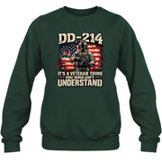 DD-214 Veteran Shirt – It’s a Veteran Thing You Wouldn’t Understand, Gift for U.S. Veteran, Military Dad & Grandpa, T-Shirt, Long Sleeve, Sweatshirt & Hoodie - Sweatshirt - Forest Green - Front