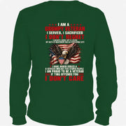 I Am A Grumpy Veteran Shirt – I Served I Sacrificed I Don’t Regret Patriotic Eagle American Flag Veteran T-Shirt, Long Sleeve, Sweatshirt & Hoodie - Long Sleeve - Forest Green - Back