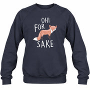 Oh For Fox Sake – Funny Fox Pun Shirt - T-Shirt, Long Sleeve, Sweatshirt & Hoodie - Sweatshirt - Navy - Front
