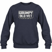 Grumpy Old Vet Leave Me Alone Shirt – Funny Gift for Veteran Dad, Grandpa & Retired Military, T-Shirt, Long Sleeve, Sweatshirt & Hoodie - Sweatshirt - Navy - Front