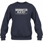 Disgruntled Old Vet Shirt – Leave Me Alone, Funny Gift for Veteran Dad, Grandpa & Retired Military, T-Shirt, Long Sleeve, Sweatshirt & Hoodie - Sweatshirt - Navy - Front