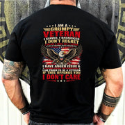 I Am A Grumpy Veteran Shirt –  Gift for  Veterans, Military Dad, Grandpa & Husband – Unisex T-Shirt, Long Sleeve, Sweatshirt & Hoodie - T-Shirt - Black - Back