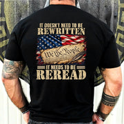 It Doesn't Need To Be Rewritten  – Gift for Veterans, Military Dad, Grandpa & Husband – Unisex T-Shirt, Long Sleeve, Sweatshirt & Hoodie - T-Shirt - Black - Back
