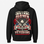 There's A Bunch Of Us Old Men Veterans Unisex Hoodie - Black - Back Print