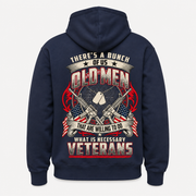 There's A Bunch Of Us Old Men Veterans Unisex Hoodie - Navy - Back Print
