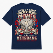 There's A Bunch Of Us Old Men Veterans Unisex T-Shirt - Navy - Back Print