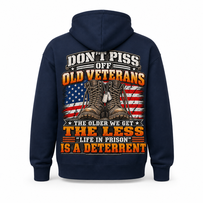 Don't Piss Off Old Veterans Hoodie - Navy