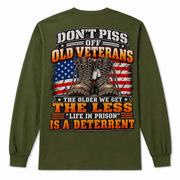 Don't Piss Off Old Veterans Long Sleeve - Military Green