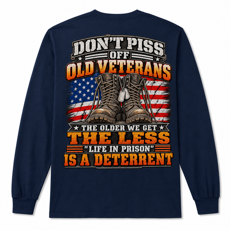 Don't Piss Off Old Veterans Long Sleeve - Navy