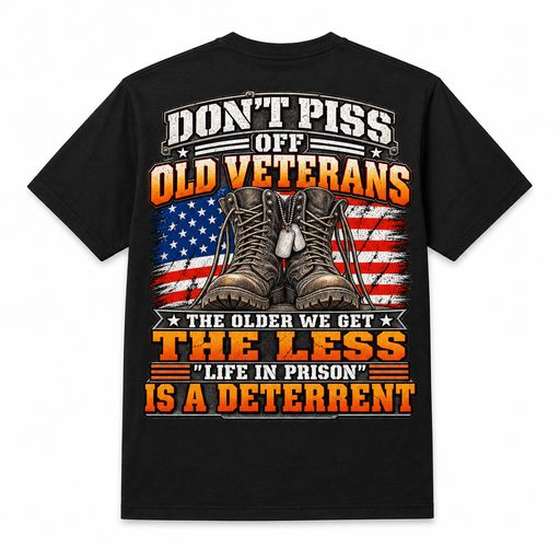 Don't Piss Off Old Veterans T-Shirt - Black