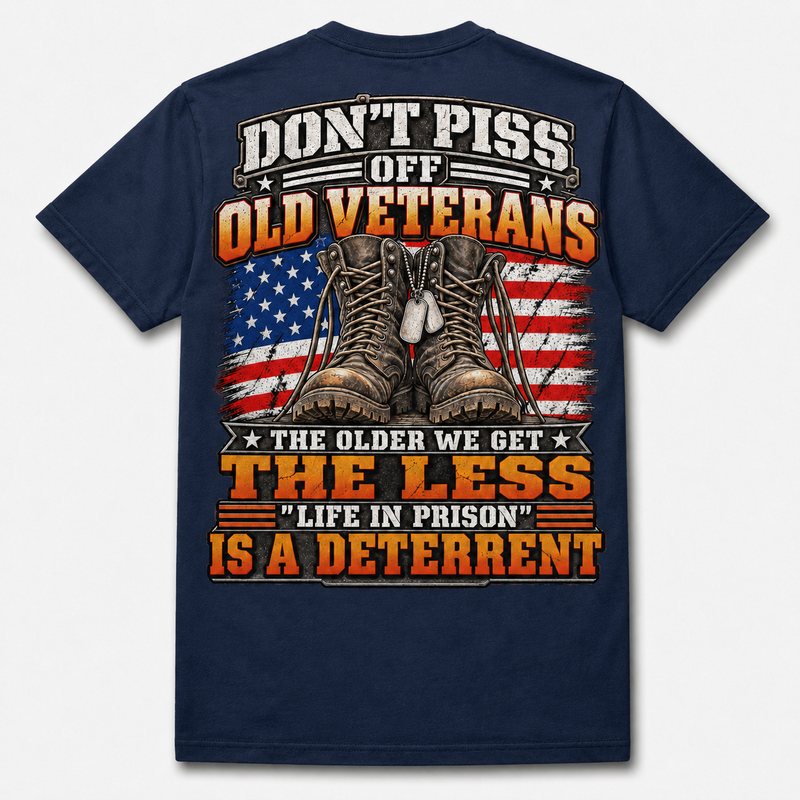 Don't Piss Off Old Veterans T-Shirt - Navy